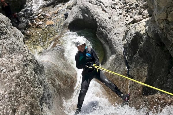 Canyoning in Ghost Canyon in Banff National Park, Alberta
