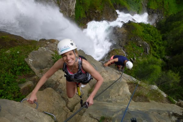 Via Ferrata at Stuiben Waterfall in Tyrol