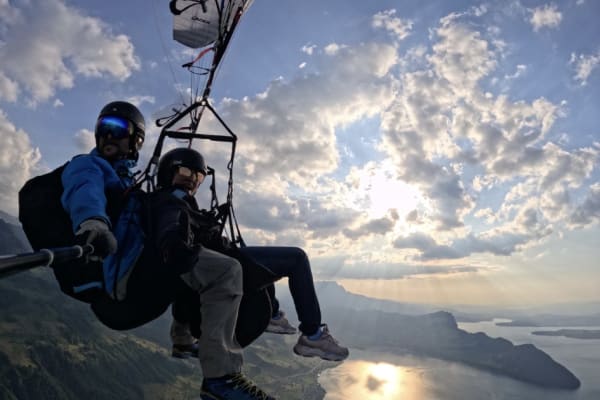 Tandem Paragliding Flight over Lucerne, Switzerland