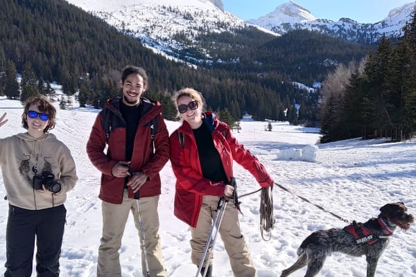 Geführte Schneeschuhwanderung im Regionalen Naturpark Vercors, in der Nähe von Grenoble