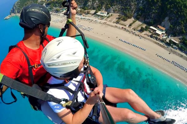 Tandem Paragliding Flight at Kathisma Beach, Lefkada