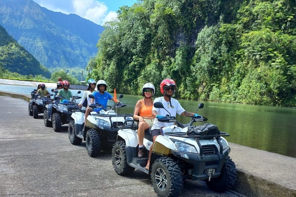 Quad bike excursion in the Maroto valley in Tahiti, French Polynesia