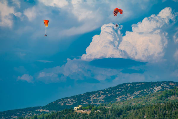 Tandem Paragliding Flight Outside of Athens