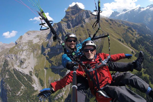 Tandem Paragliding Flight over Engelberg, Switzerland