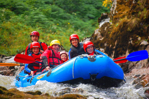 Family White Water Rafting on the Findhorn River, near Inverness