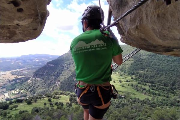 Via ferrata Baumes Corcades in Centelles, Barcelona