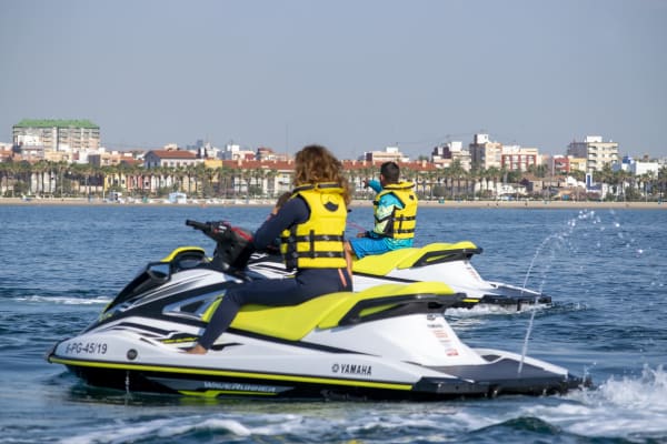 Excursion by jet ski in the Malvarrosa Bay, Valencia