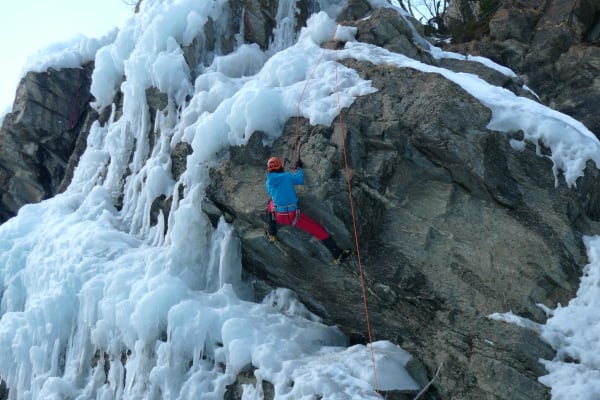 Escalade sur glace à Cogne