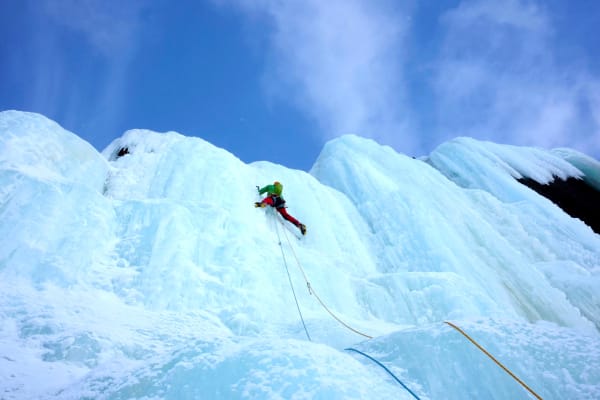 Escalade sur glace à Abisko