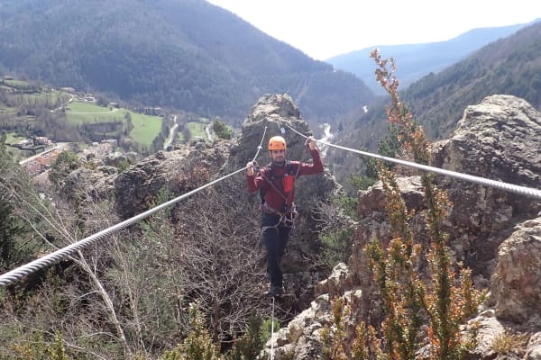 Via ferrata Roca de la Creu in Ribes de Freser, Gerona