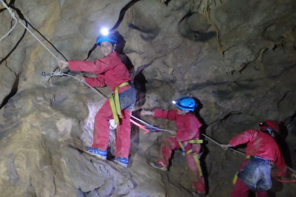 Caving in the Marie-Jeanne cave, Aude