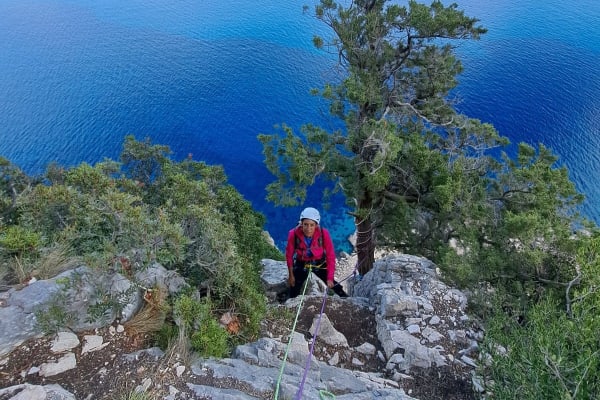 Sporty Via Ferrata Plummare near Nuoro, Sardinia