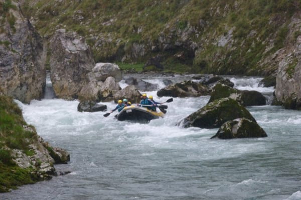 Rafting down upper river Ebro in Cantabria