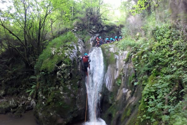 Canyoning in Cascadas de Buanga near Oviedo