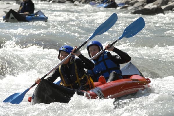 Canoe rafting down the Drac in the Champsaur Valley
