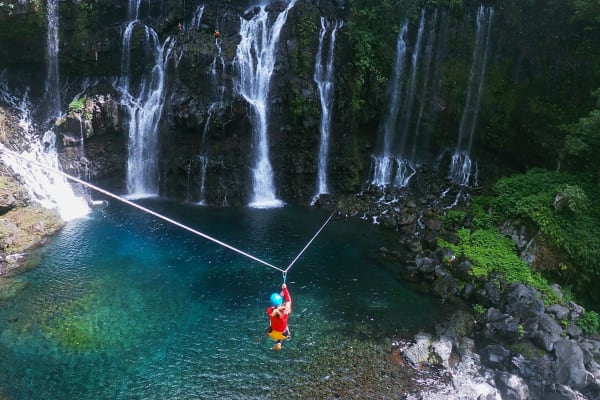 Canyoning in Langevin River, Saint-Joseph