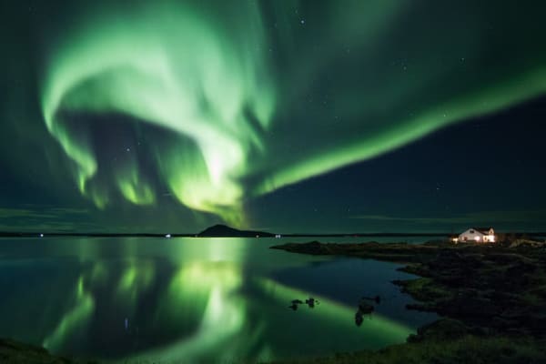 Chasse aux aurores boréales à Mývatn