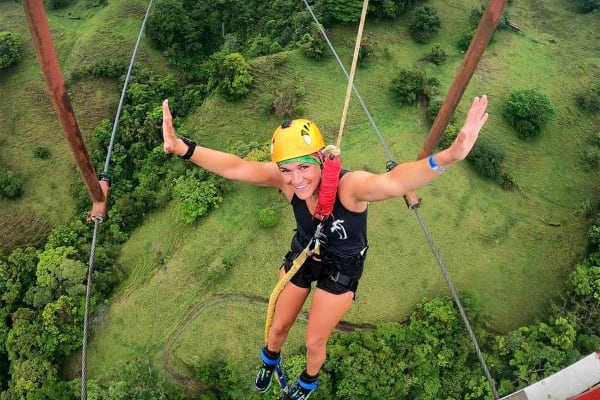 Tarzan Swing from 143 metres in Monteverde Extremo Park