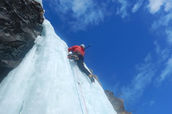 Ice climbing in Cogne, Aosta Valley