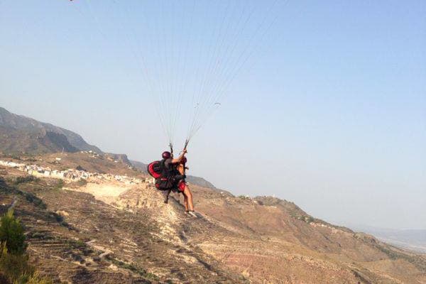 Tandem paragliding flight in Alhama de Murcia