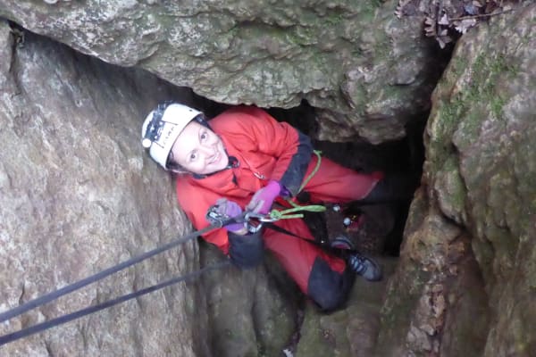 Sport caving in the Grands Causses near Millau