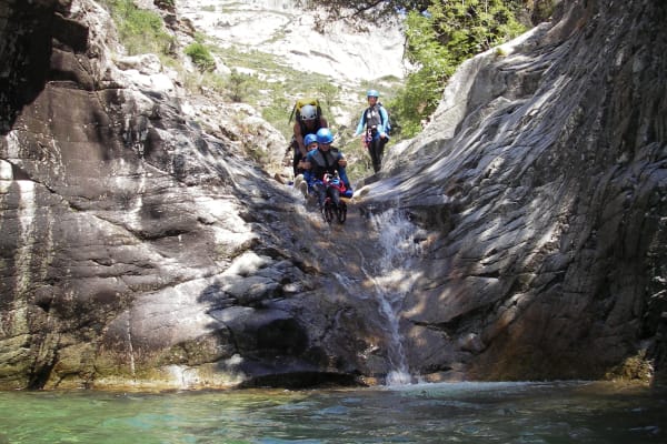 Aquatic Hike in the Vecchio Canyon near Corte