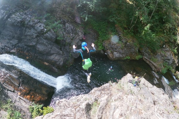 Canyoning in the Bramabiau River, near Millau