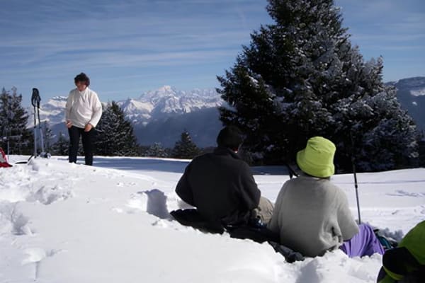 Schneeschuhwandern in Combloux, Les Portes du Mont-Blanc
