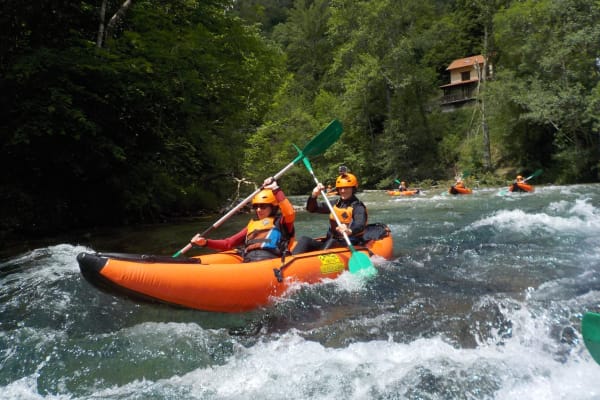 Cano-Rafting at the Picos de Europa on the Deva and Cares Rivers from Panes