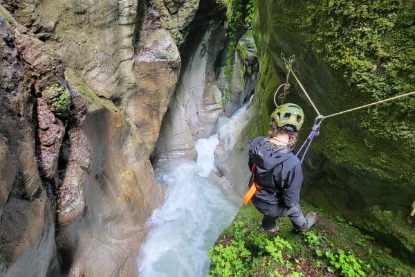 Via Corda dans les Gorges des Tines à Saint-Jean-d'Aulps, Haute-Savoie