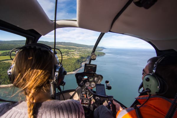 Hubschrauberflug in Charlevoix
