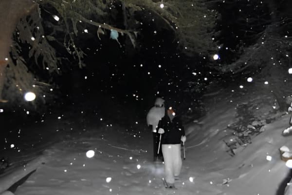 Randonnée en raquettes de nuit dans les Monts-Valin, Saguenay–Lac-Saint-Jean