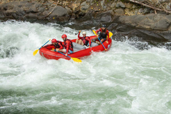 Rafting down the Sarapiqui River near San Jose, departing from La Fortuna