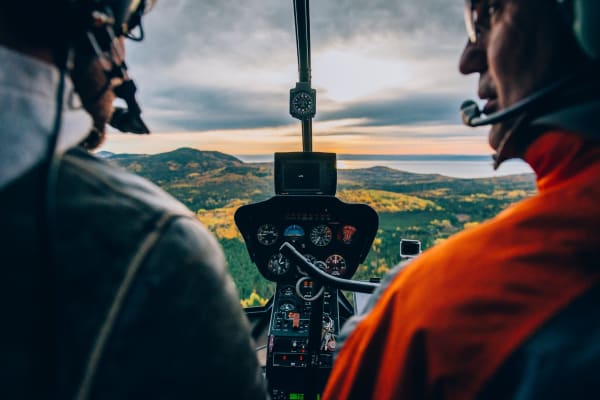 Vuelo en helicóptero sobre Charlevoix, Quebec