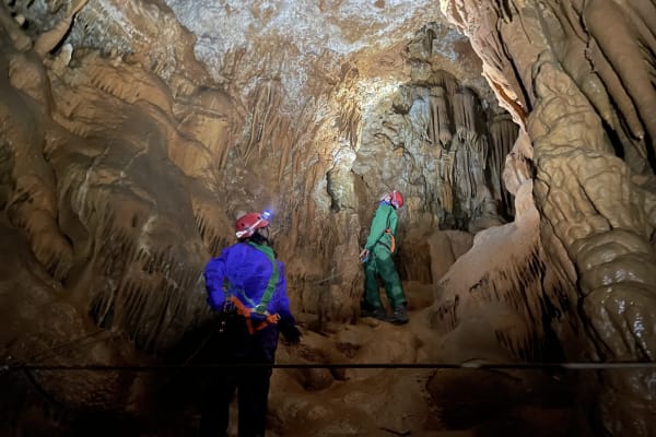 Caving in the Arva-Claire Cave at Méjannes-le-Clap, Gard
