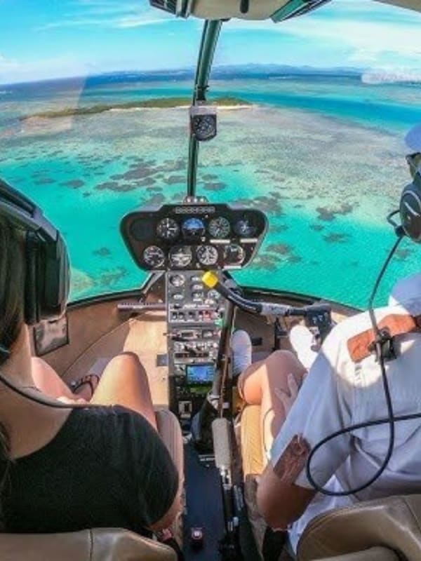 Hubschrauberflug in Frankreich