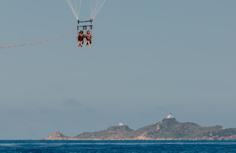 Parasailing in the Gulf of Ajaccio from Porticcio