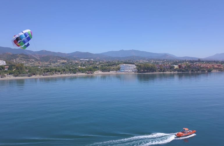 Parasailing flight in Estepona, near Marbella