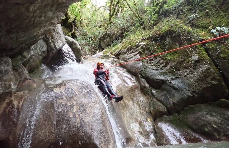 Canyoning in the Versoud Canyon, near Grenoble