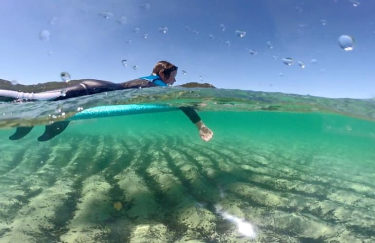 Surfing lessons at Cupabia, near Propriano