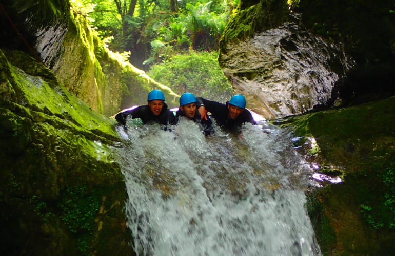 Unterer Teil der Ecouges-Schlucht im Vercors, in der Nähe von Grenoble