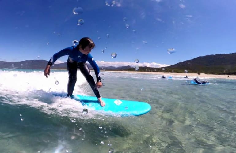 Surfing lessons at Cupabia, near Propriano