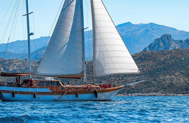 Boat cruise in the Gulf of Saint-Florent, Corsica