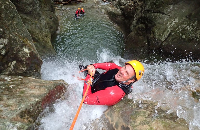 Canyoning in the Versoud Canyon, near Grenoble
