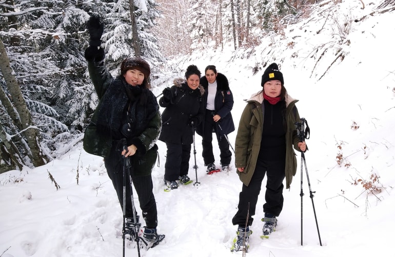 Randonnée découverte en raquettes à neige dans le Parc naturel régional du Vercors, près de Grenoble