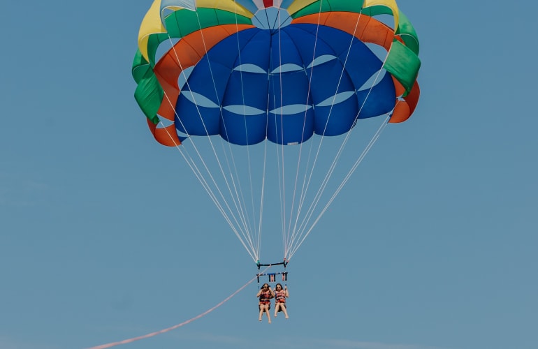 Parasailing in the Gulf of Ajaccio from Porticcio