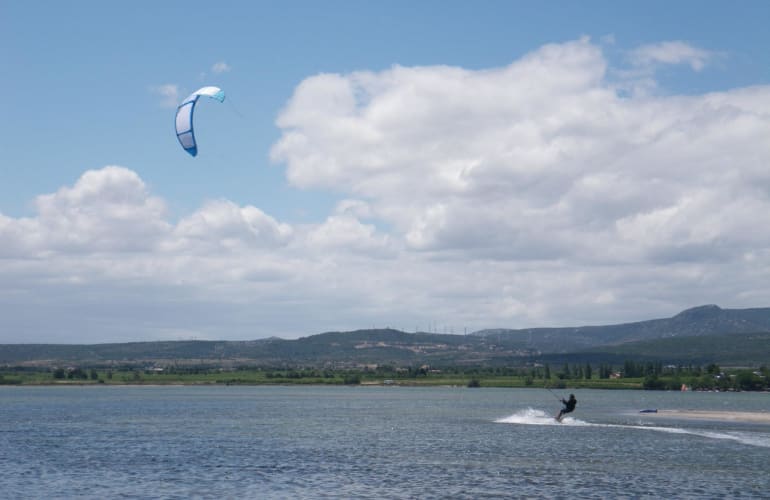 Downwind in the Etang de Salses, Leucate