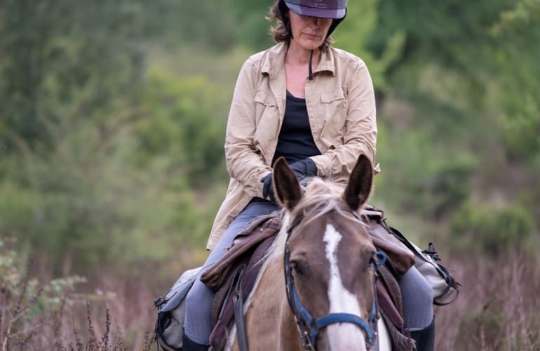 Horse riding on the banks of the river Tavignanu, Corte