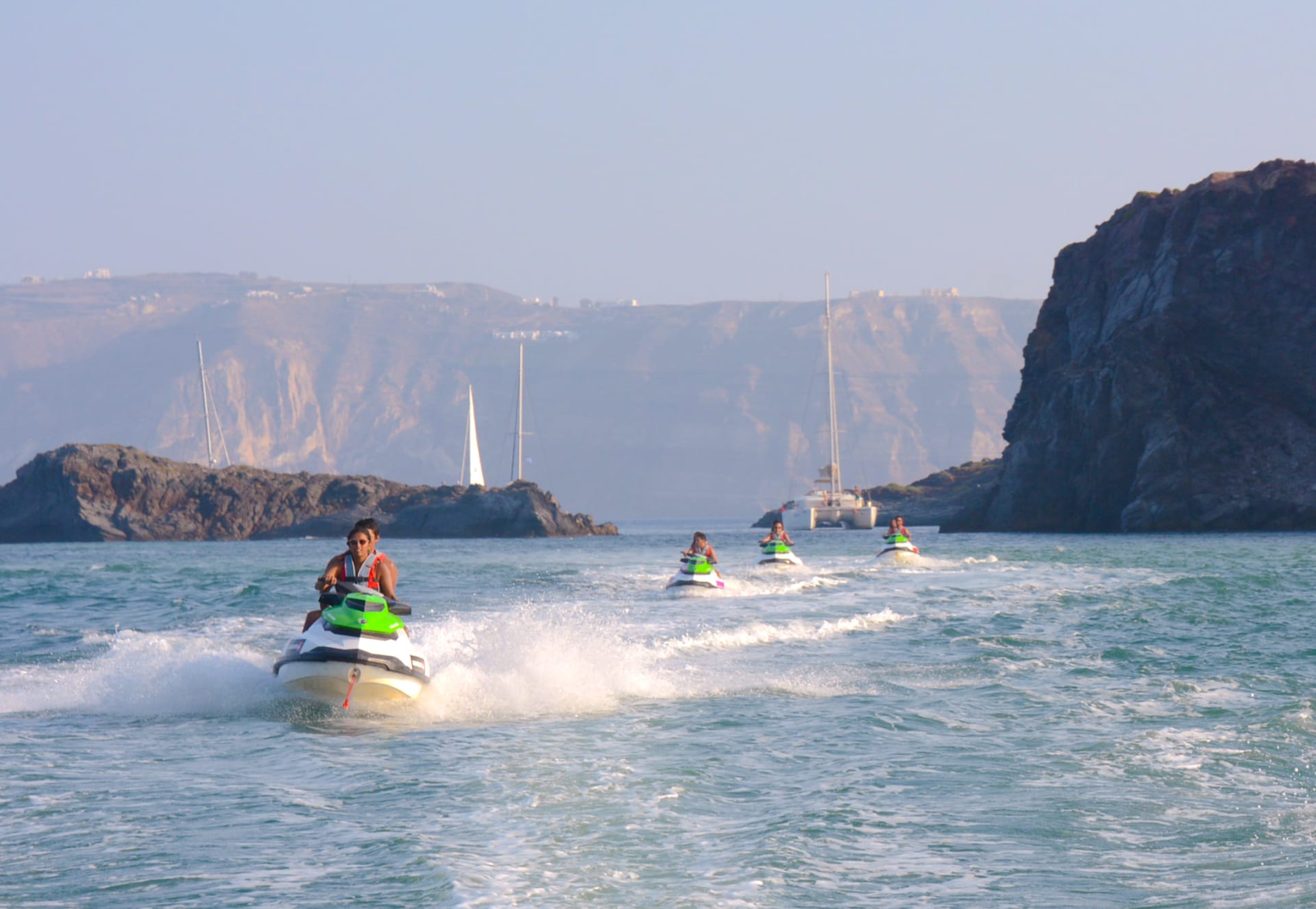 Guided Jet Ski Safari to the Santorini Lighthouse from Perivolos Beach