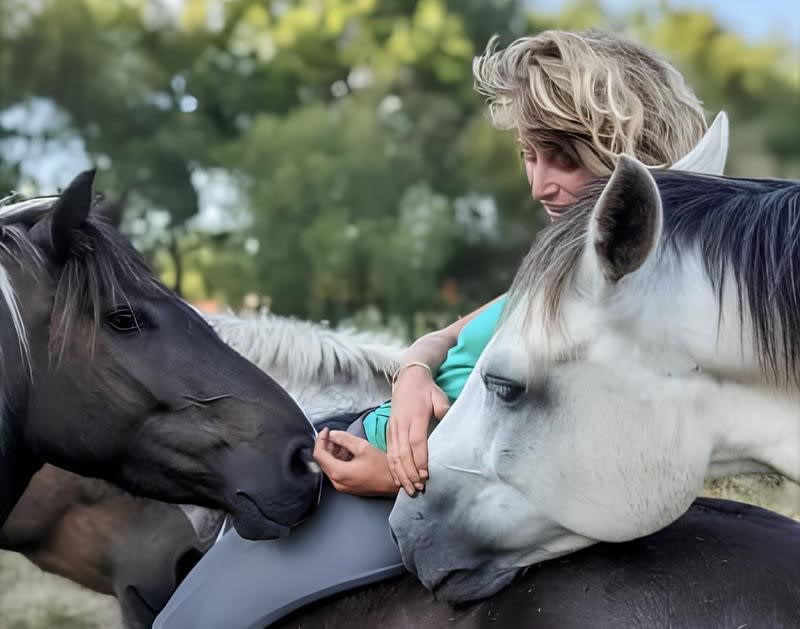 Balade à cheval dans les Landes, près de Mimizan